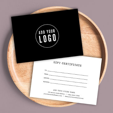 add logo typewriter custom color gift certificate