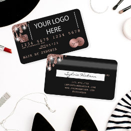 Small Add Your Logo Credit Invitations Styled Rose Gold Front View