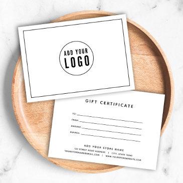 add your logo with black border gift certificate