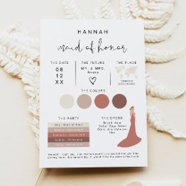 Small Adella Edgy Modern Editable Bridesmaid Info Invitations Front View