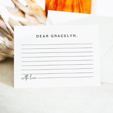 adella minimalist children's time capsule enclosure invitations