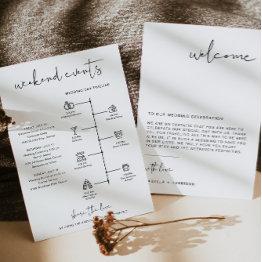 Small Adella Modern Minimal Welcome Letter Timeline Invitations Front View
