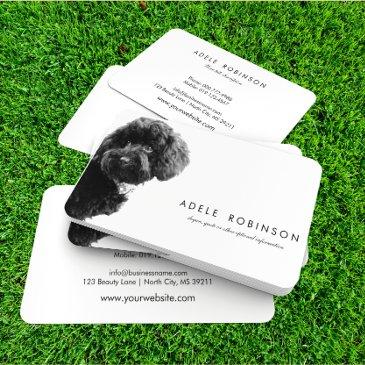 © adorable black toy poodle puppy business invitations