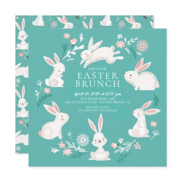 adorable bunny party easter invitation