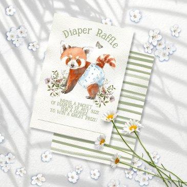 adorable red panda bear diaper raffle invitation