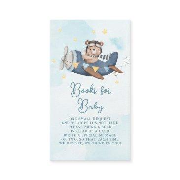adventure cute bear blue plane books for baby enclosure invitations