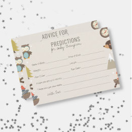 Small Adventure Neutral Predictions Advice Baby Shower Enclosure Invitations Front View