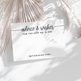 Small Advice And Wishes For The New Mr. & Mrs. Blank Enclosure Invitations Front View