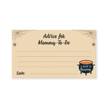 advice for mommy-to-be halloween witch baby shower enclosure invitations