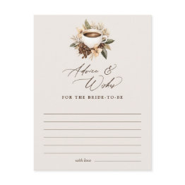 Small Advice & Wishes Floral Coffee Bridal Shower Game Postinvitations Front View
