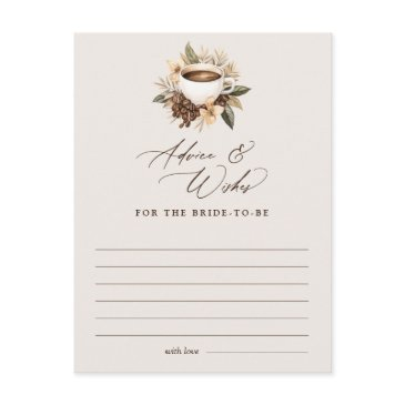 advice & wishes floral coffee bridal shower game postinvitations