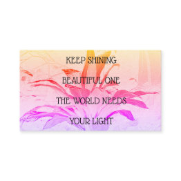 Small Affirmation Business Invitations Gift Insert Back Blank Front View