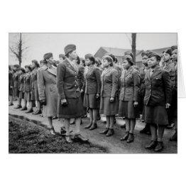 Small African American Office Inspects Troops Front View