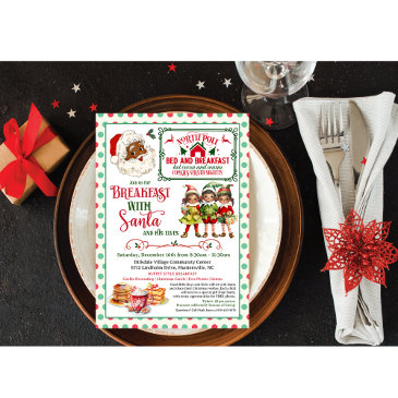 african american vintage breakfast with santa invitation