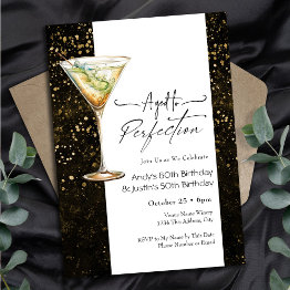 Small Aged To Perfect Double Adult Birthday Invitation Front View