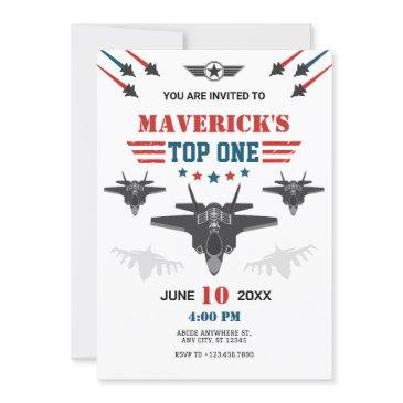 air force jet fighter pilot top one invitation