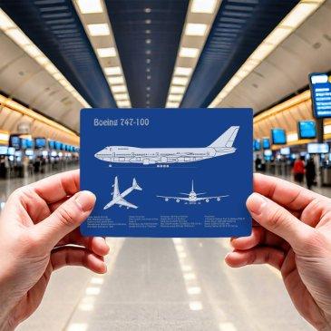 airliner 747 - airplane blueprint drawing plan abd postinvitations
