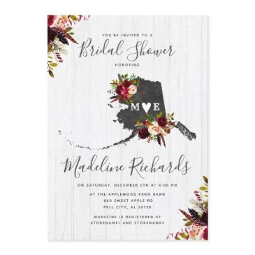 alaska state destination bridal shower invitation