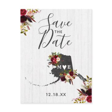 alaska state destination rustic save the date announcement postinvitations