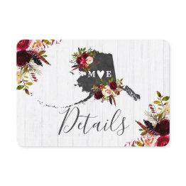 Small Alaska State Destination Rustic Wedding Details Invitation Front View