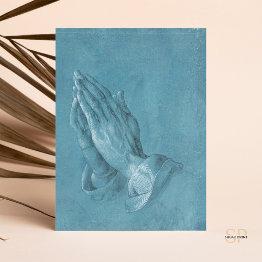 Small Albrecht Durer Praying Hands Painting Art Print Postinvitations Front View