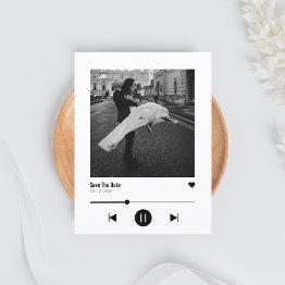 Small Album Cover Viral Music Save The Date Announcement Postinvitations Front View