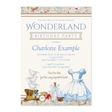 alice in wonderland birthday party invitation