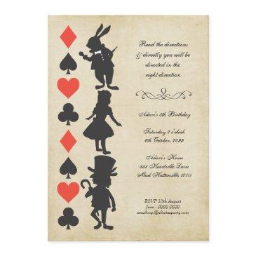 alice in wonderland invitations tea party birthday