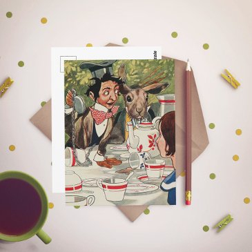 alice's adventures in wonderland tea party vintage postinvitations