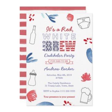 all-american dadchelor party or daddy baby shower invitation