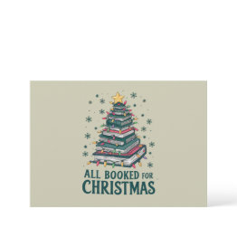 Small All Booked For Christmas Gift For Librarian Lover Invitation Front View