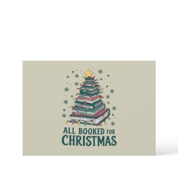 all booked for christmas gift for librarian lover invitation