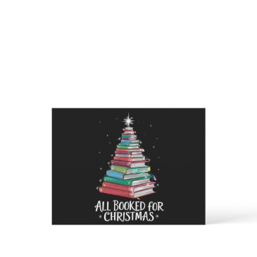 all booked for christmas librarian xma book lovers holiday postinvitations