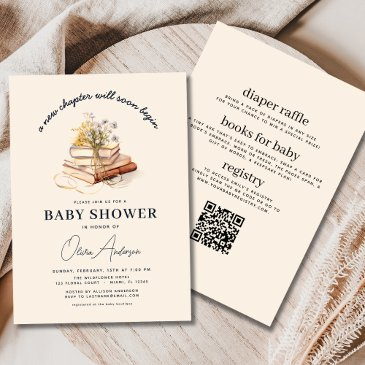 all in one boho new chapter begins baby shower invitation