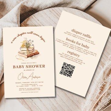 all in one book new chapter begins baby shower invitation