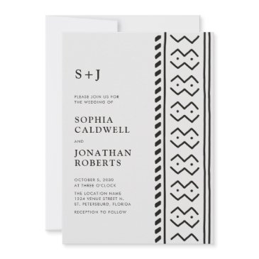 all in one modern boho mudcloth monogram wedding i invitation