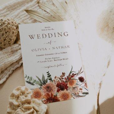 all seasons divine boho floral wedding invitation