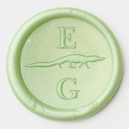 Small Alligator Wedding Detail Wax Seal Sticker Front View