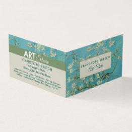 Small Almond Blossoms By Van Gogh, Art Supplies Store Business Invitations Front View
