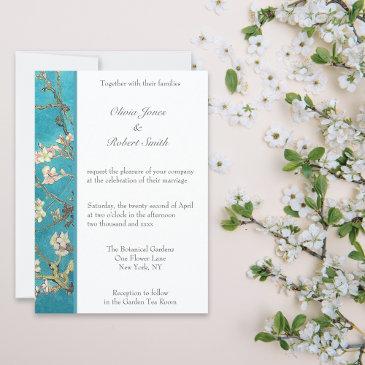 almond blossoms floral wedding invitation