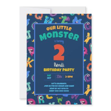 alphabet monsters birthday little monster add age invitation