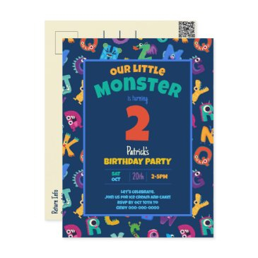 alphabet monsters birthday little monster add age postinvitations