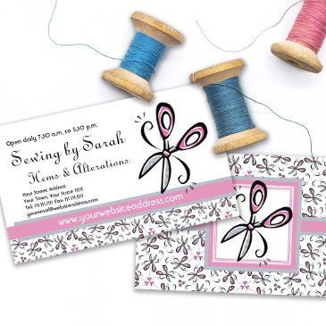 alterations shop, seamstress or tailor's shop business invitations
