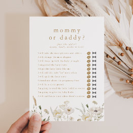 Small Alyssa Guess Who Mommy Daddy Baby Shower Game Invitations Front View