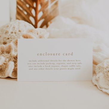 alyssa unique white gold boho simple baby shower enclosure invitations