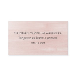 Small Alzheimer's Dementia Patience Kindness Information Business Invitations Front View