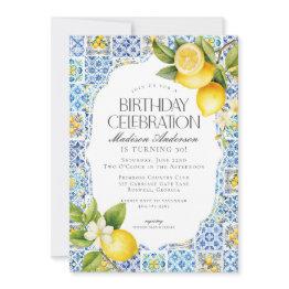 Small Amalfi Coast Coastal Italian Birthday Invitation Front View