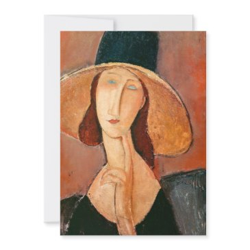 amedeo modigliani - jeanne hebuterne in large hat invitation
