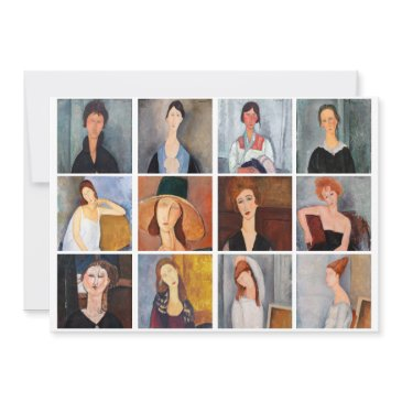 amedeo modigliani - masterpieces collage invitation