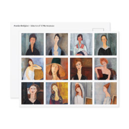 Small Amedeo Modigliani - Masterpieces Collage Postinvitations Front View